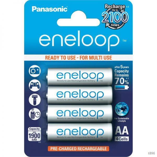 Pin sạc lại AA Eneloop 1900Mah vỉ 4 viên(Panasonic chính hãng)