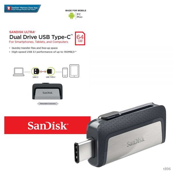 USB Sandisk OTG Type-C DDC2 64gb chính hãng